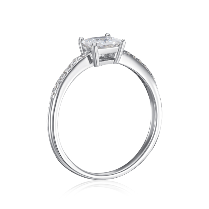 Серебряное кольцо с фианитами. Артикул RI39412-R/12/1