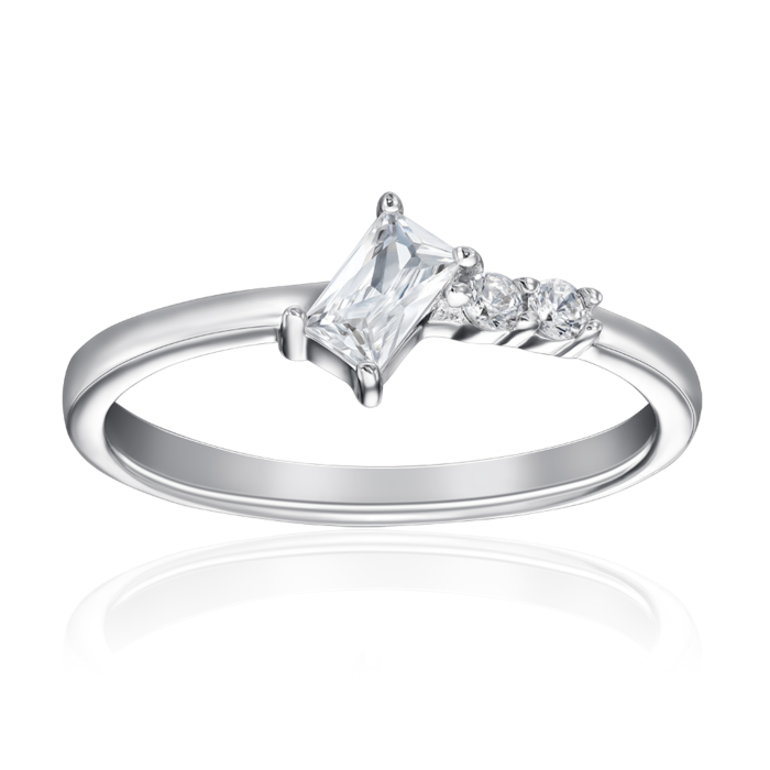 Срібна каблучка з фіанітами. Артикул RI39434-R/12/1