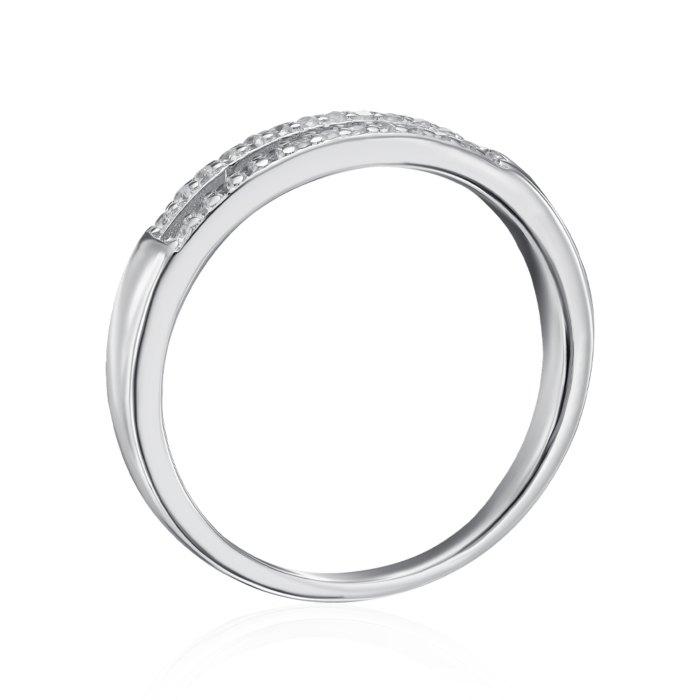 Серебряное кольцо с фианитами.Артикул RIV7001-1-R/12/1
