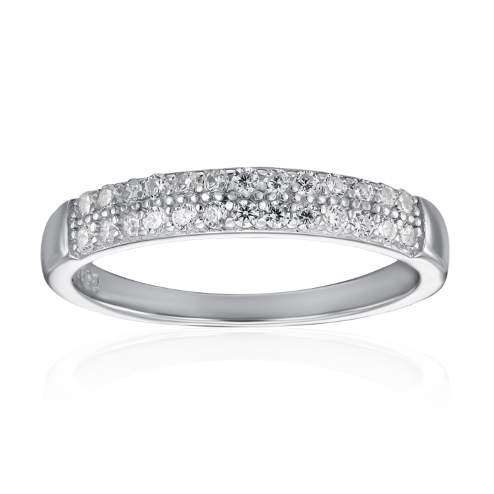 Срібна каблучка з фіанітами. Артикул RIV7001-2-R/12/1