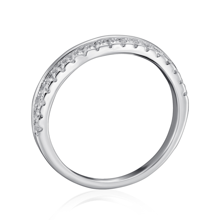 Серебряное кольцо с фианитами. Артикул RIV7001-7-R/12/1