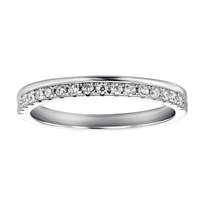 Серебряное кольцо с фианитами. Артикул RIV7001-7-R/12/1