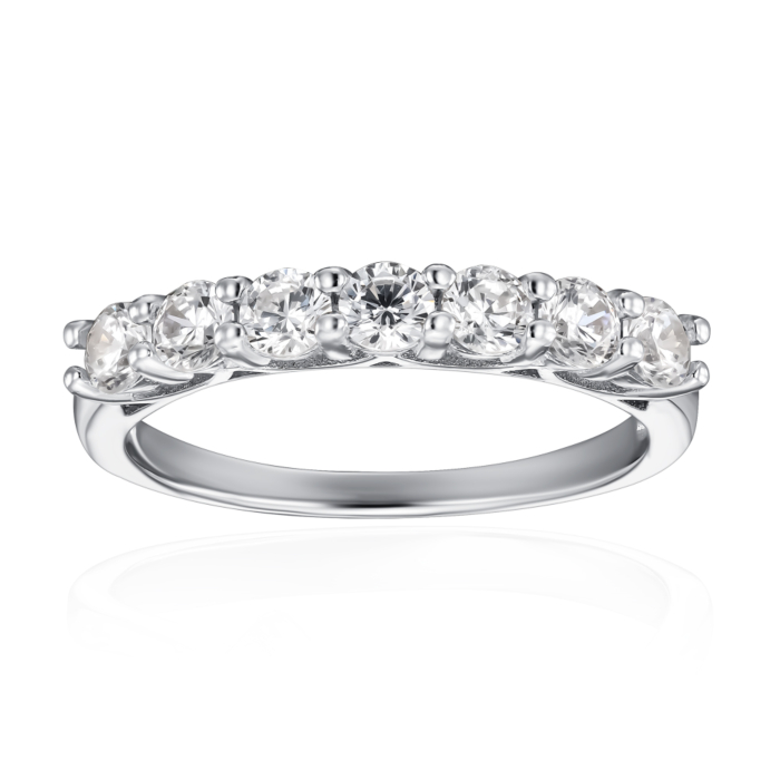 Серебряное кольцо с фианитами. Артикул RIV7001-8-R/12/1