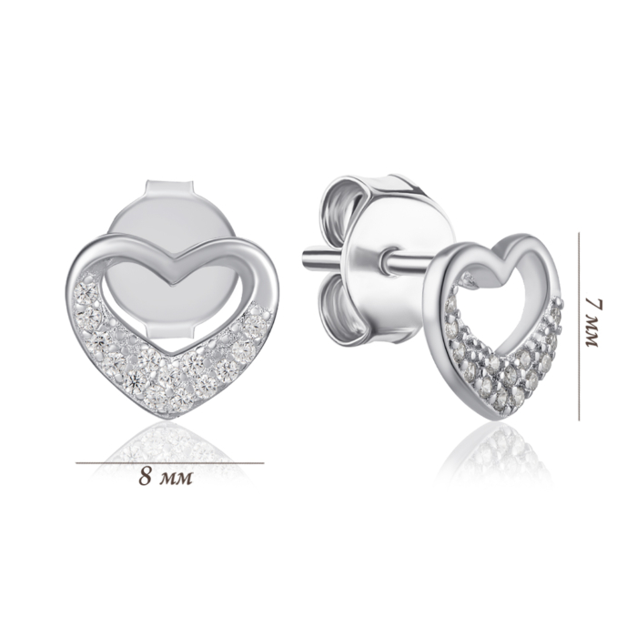 Срібні сережки з фіанітами. Артикул S00006-E/12/1