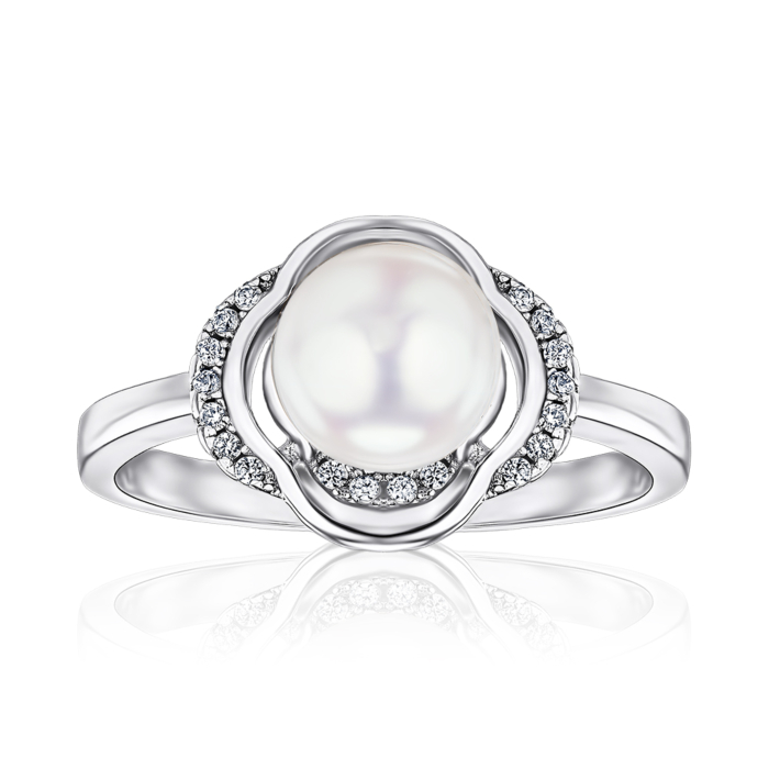 Срібна каблучка з перлиною. Артикул S1091-R/12/779