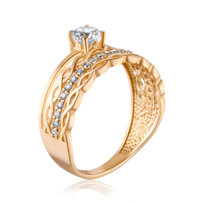 Золотое кольцо с фианитами. Артикул S110011-R/01/1