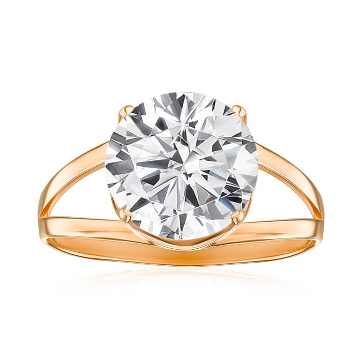 Золота каблучка з фіанітом S111051-R/01/1