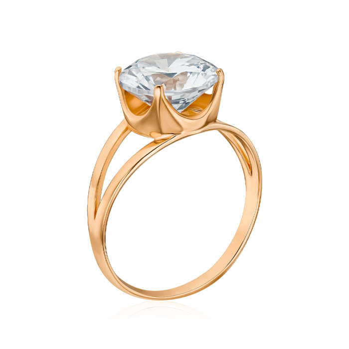 Золота каблучка з фіанітом S111051-R/01/1