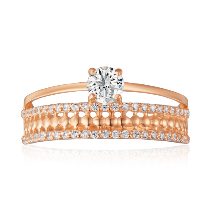 Золота каблучка з фіанітами. Артикул S111241-R/01/1