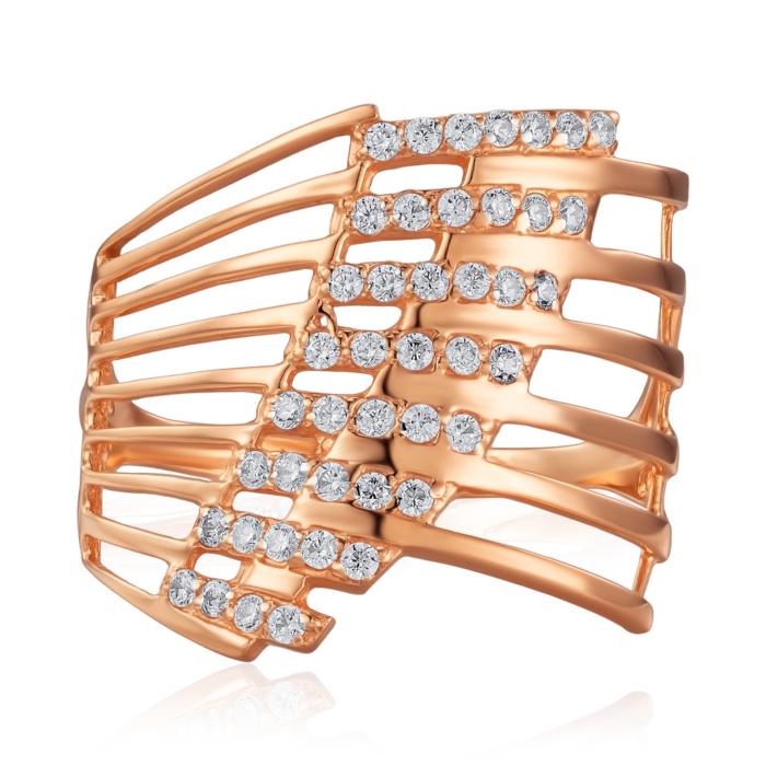 Золота каблучка з фіанітами. Артикул S111271-R/01/1