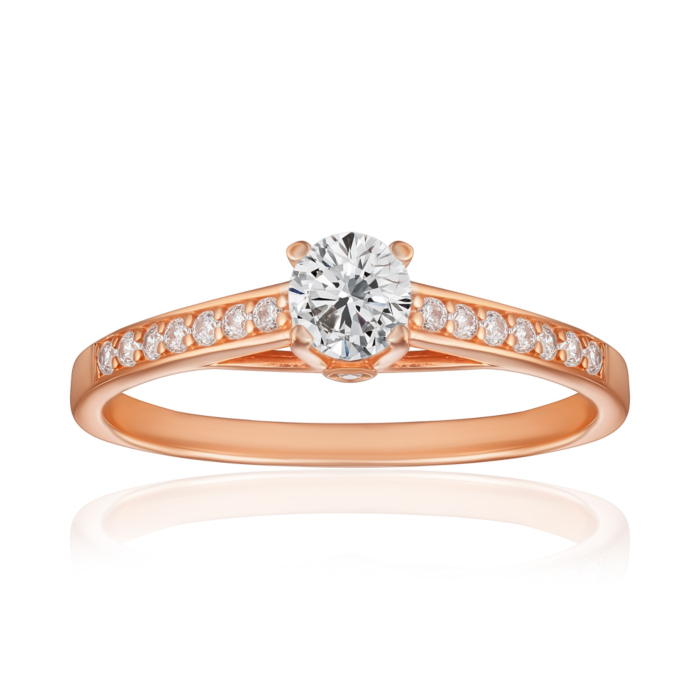 Золота каблучка з фіанітами. Артикул S111401-R/01/1