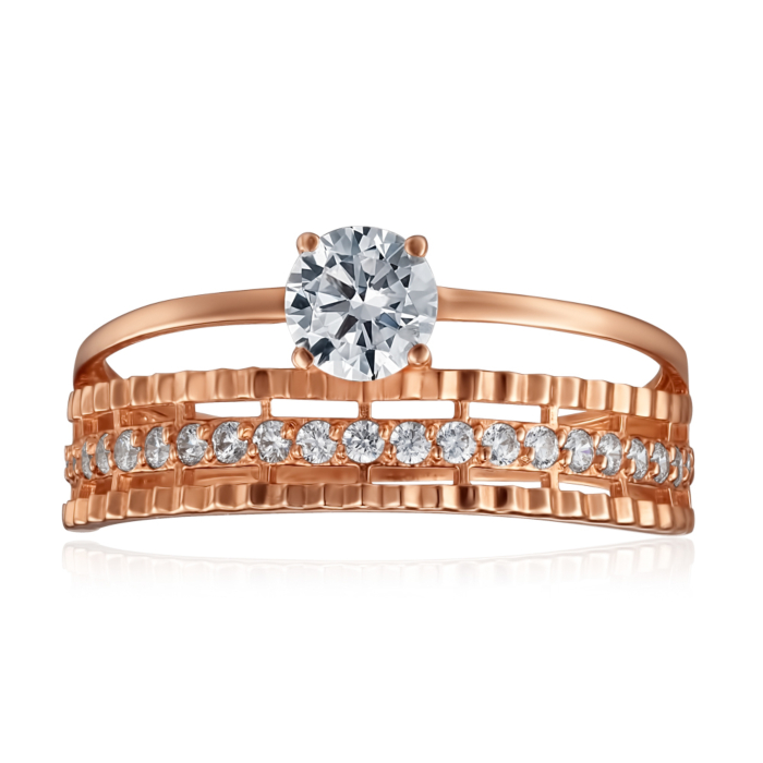 Золотое кольцо с фианитами. Артикул S111411-R/01/1