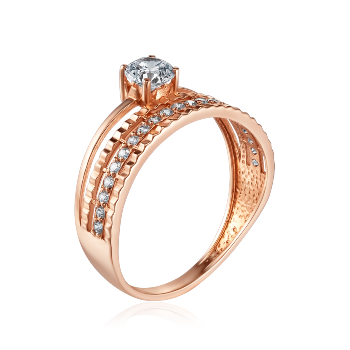 Золота каблучка з фіанітами. Артикул S111411-R/01/1