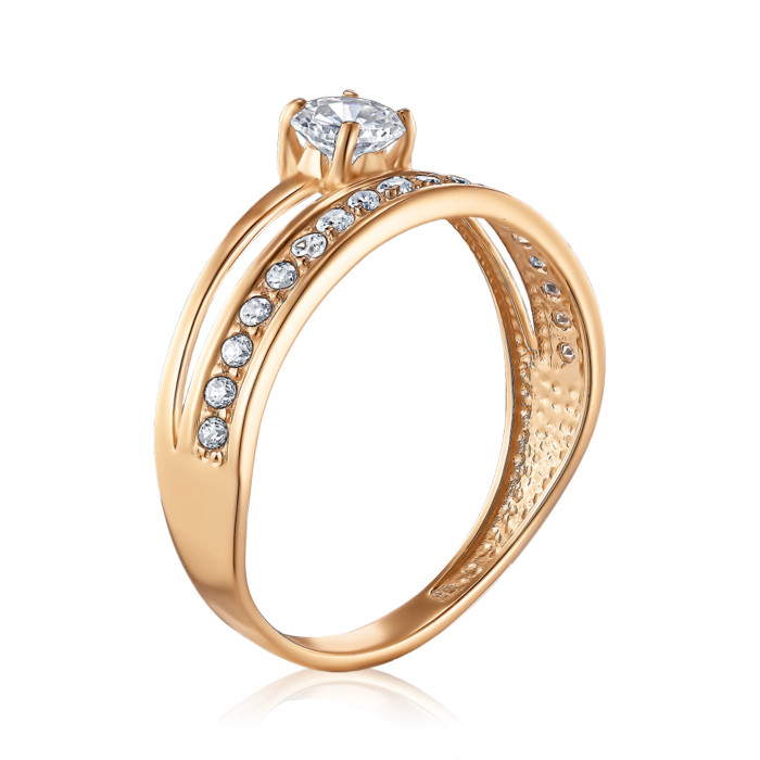 Золота каблучка з фіанітами. Артикул S111421-R/01/1