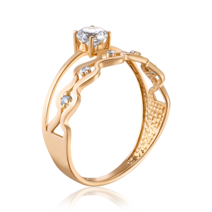 Золотое кольцо с фианитами. Артикул S111451-R/01/1
