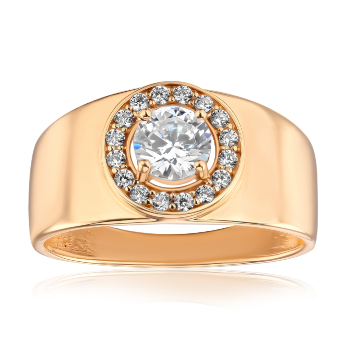 Золота каблучка з фіанітами S111491-R/01/1