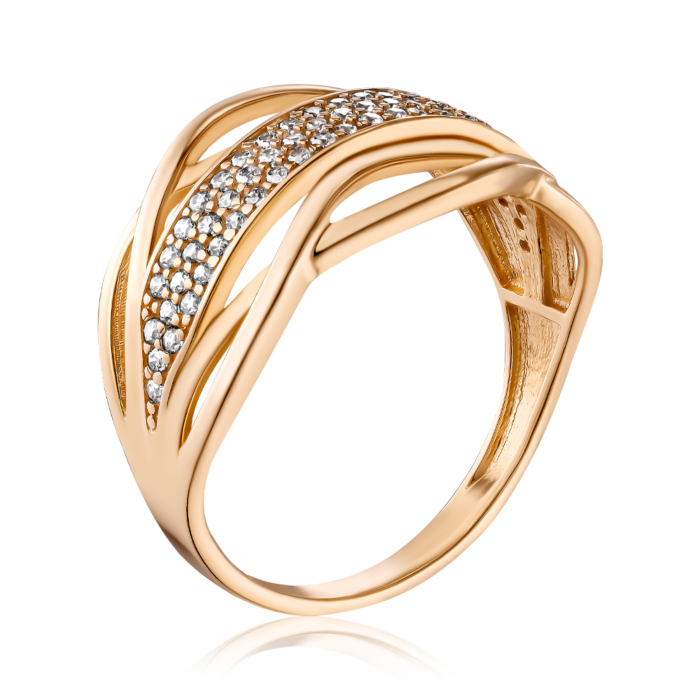 Золотое кольцо с фианитами. Артикул S111561-R/01/1