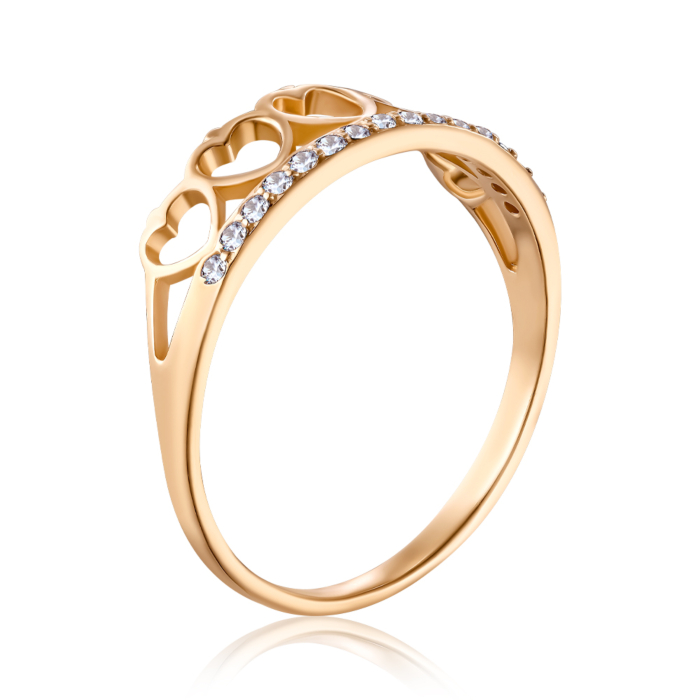 Золота каблучка з фіанітами. Артикул S111641-R/01/1