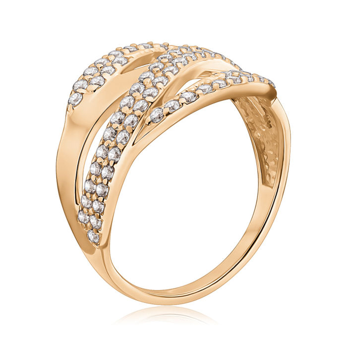 Золотое кольцо с фианиатами S111671-R/01/1