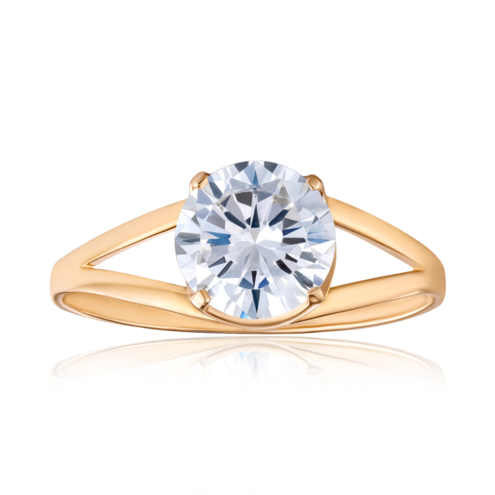 Золотое кольцо с фианитом. Артикул S111781-R/01/1