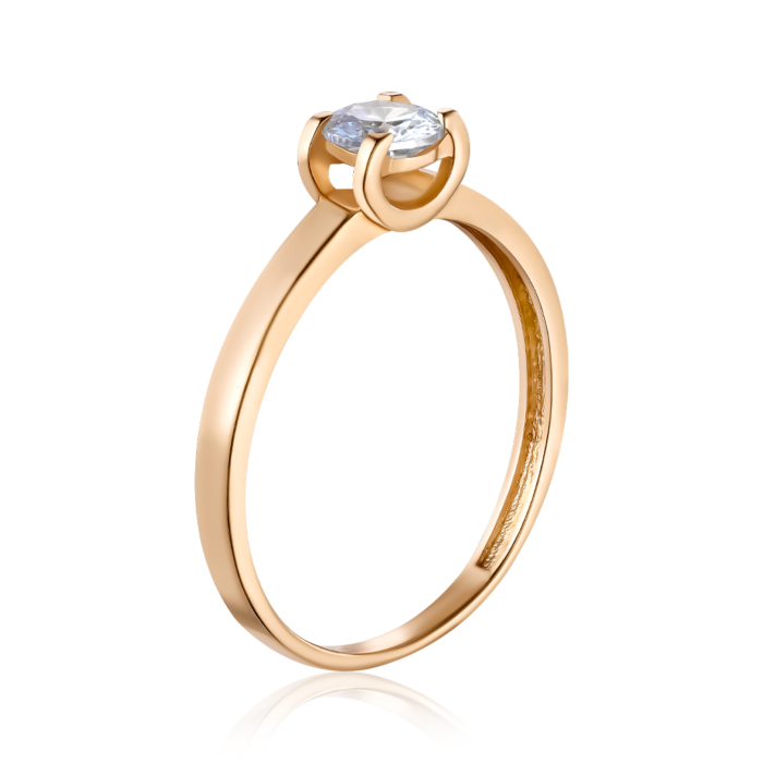 Золотое кольцо с фианитом. Артикул S112041-R/01/1