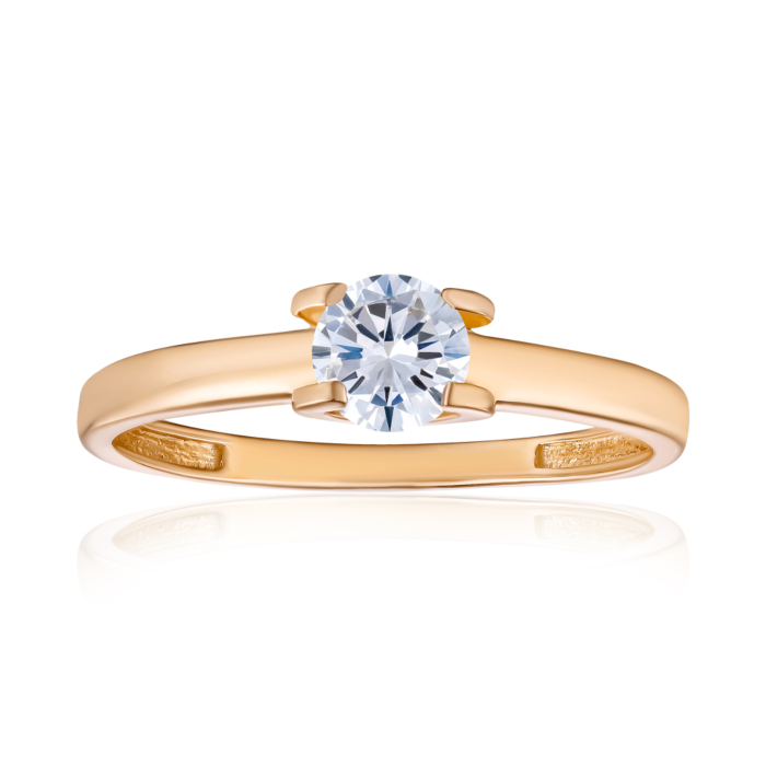 Золотое кольцо с фианитом. Артикул S112041-R/01/1