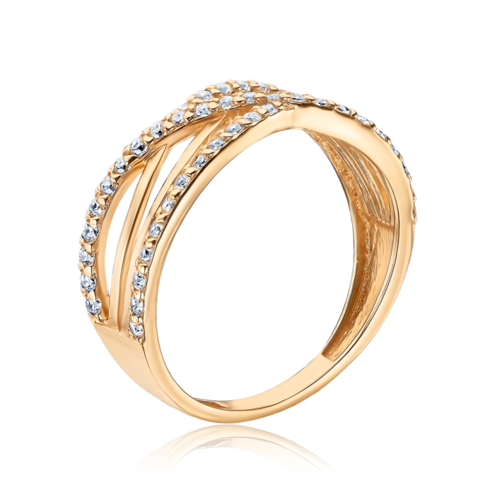Золотое кольцо с фианитами S112061-R/01/1