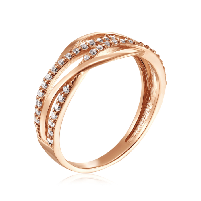 Золота каблучка з фіанітами. Артикул S112111-R/01/1