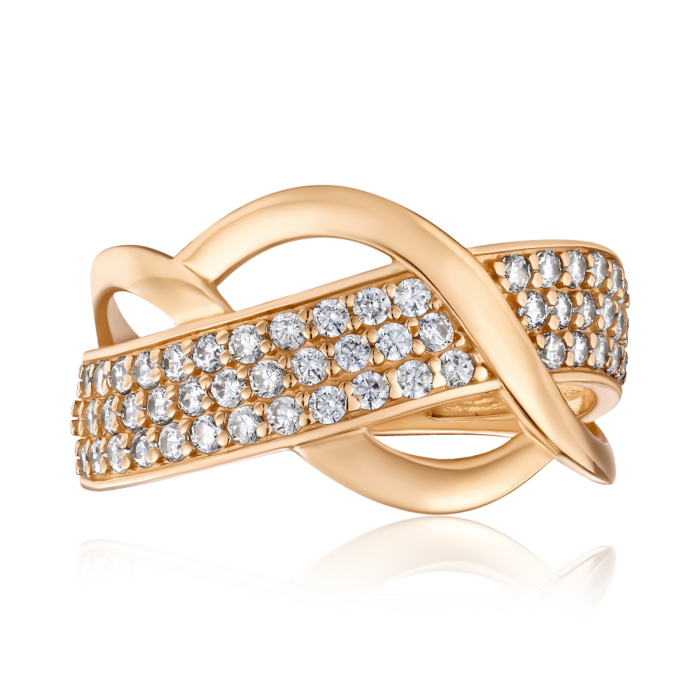 Золотое кольцо с фианитами. Артикул S112121-R/01/1