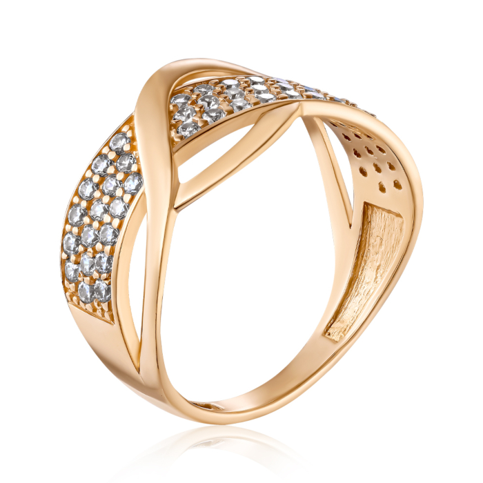 Золотое кольцо с фианитами. Артикул S112121-R/01/1