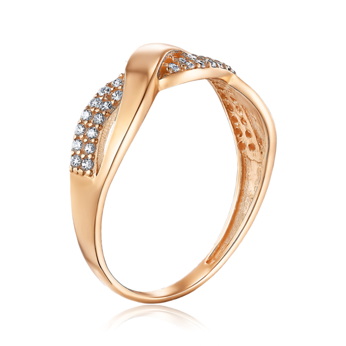 Золотое кольцо с фианитами. Артикул S112131-R/01/1
