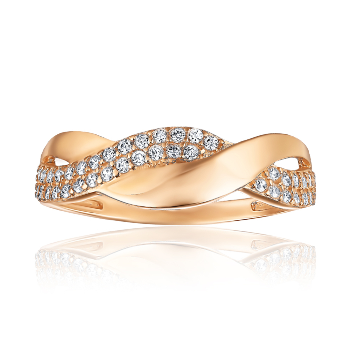 Золотое кольцо с фианитами. Артикул S112131-R/01/1