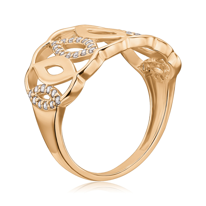 Золота каблучка з фіанітами S112331-R/01/1