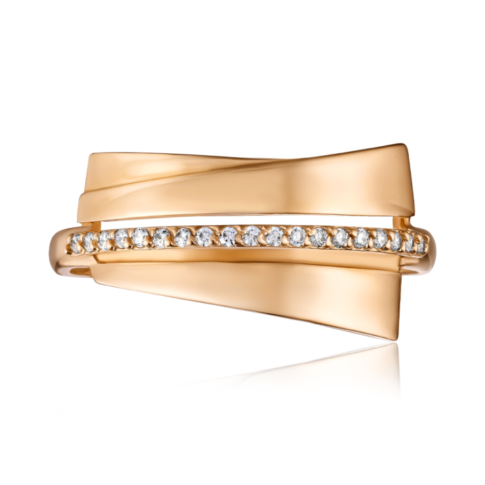 Золотое кольцо с фианитами. Артикул S112651-R/01/1