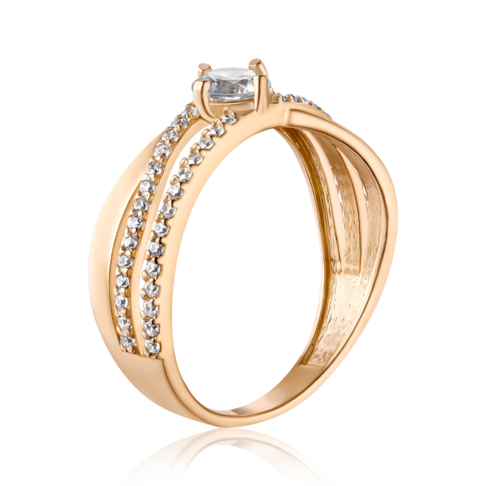 Золотое кольцо с фианитами. Артикул S112691-R/01/1