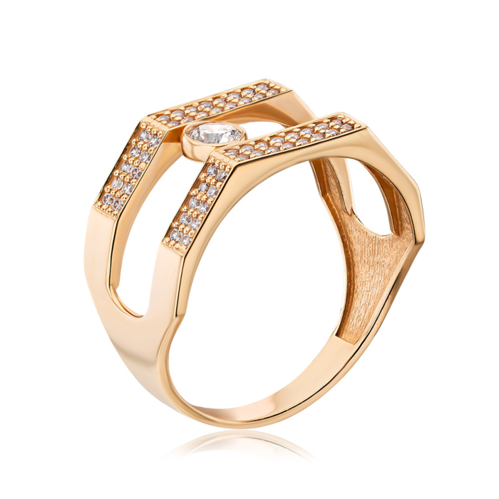 Золота каблучка з фіанітами S113131-R/01/1