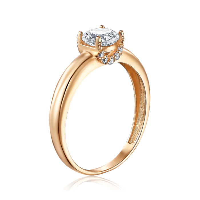 Золотое кольцо с фианитами. Артикул S113171-R/01/1