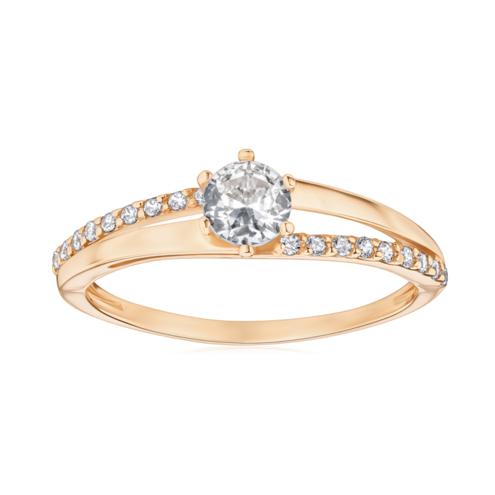 Золотое кольцо с фианитами S113231-R/01/1