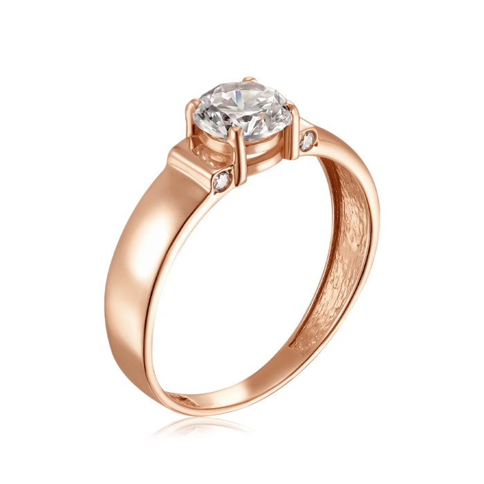 Золота каблучка з фіанітом. Артикул S113301-R/01/1