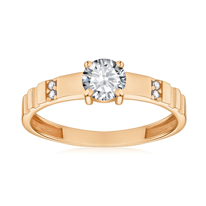 Золотое кольцо с фианитами S113321-R/01/1