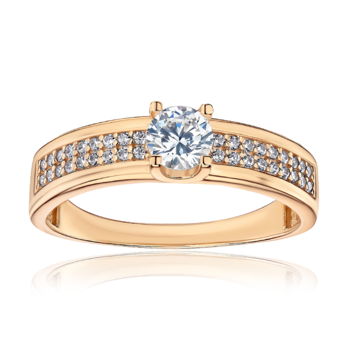 Золотое кольцо с фианитами S113331-R/01/1