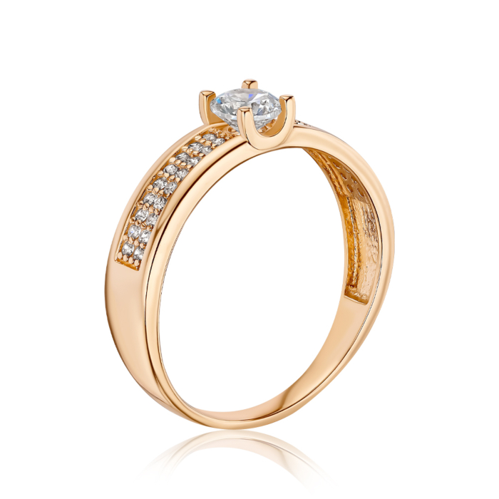 Золота каблучка з фіанітами S113331-R/01/1
