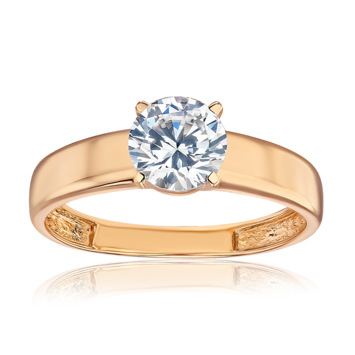 Золота каблучка з фіанітом S113391-R/01/1