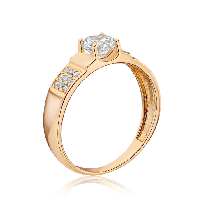 Золота каблучка з фіанітами S113451-R/01/1