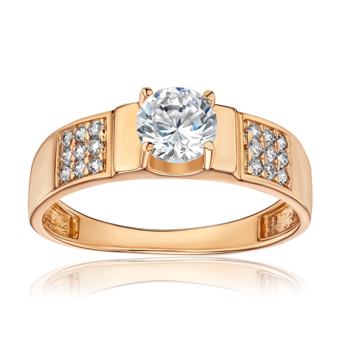 Золотое кольцо с фианитами S113451-R/01/1