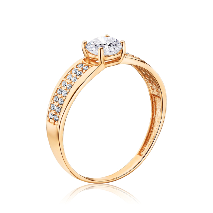Золотое кольцо с фианитами S113461-R/01/1
