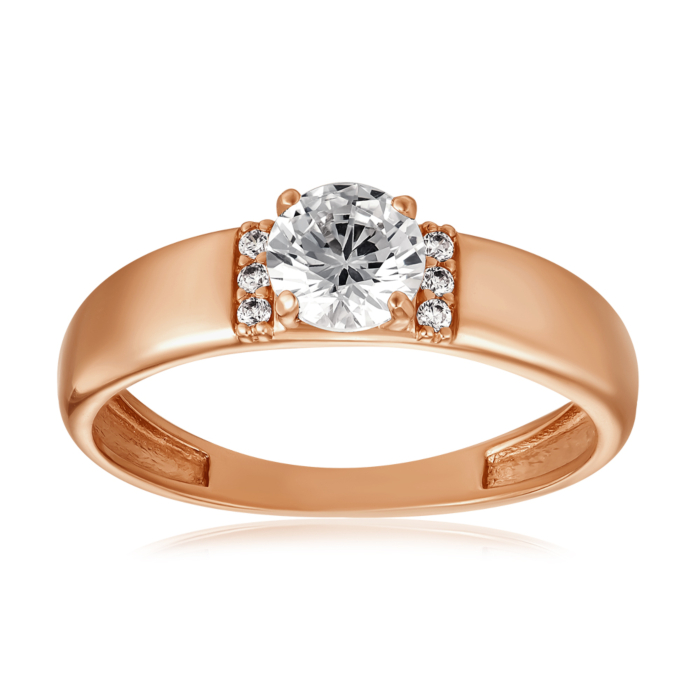 Золота каблучка з фіанітами. Артикул S113501-R/01/1