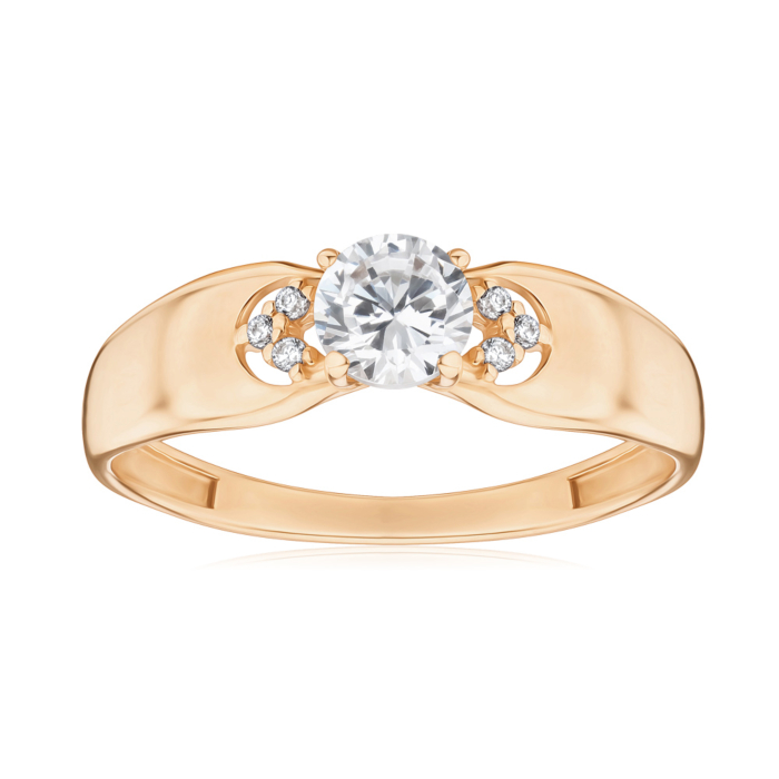 Золота каблучка з фіанітами S113511-R/01/1