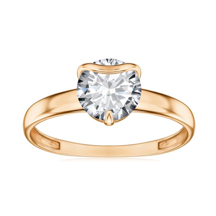 Золота каблучка з фіанітом S113601-R/01/1