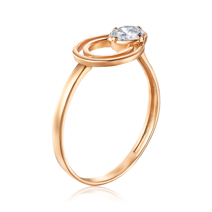 Золотое кольцо с фианитом. Артикул S113791-R/01/1